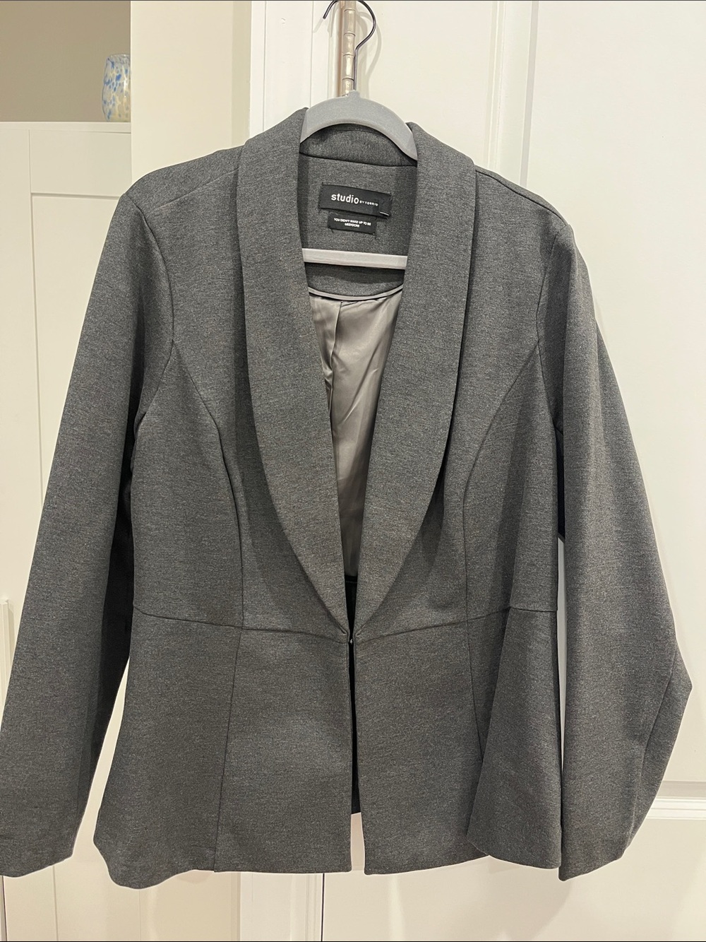 torrid Studio Charcoal Gray Shawl Collar Blazer
